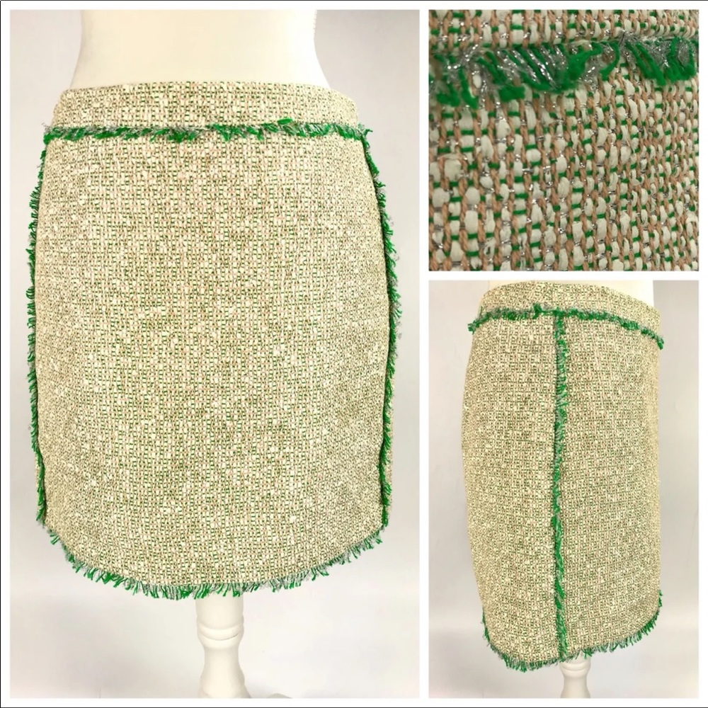J CREW Jackie Kennedy Glimmer Linton Tweed Skirt Size 4